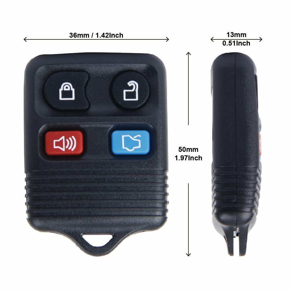 2 Replacement Keyless Entry Remote Control Key Fob Clicker Transmitter 4 Button