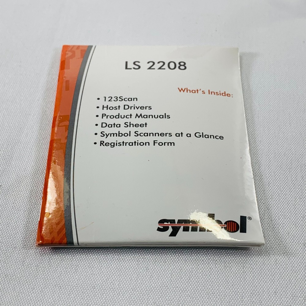 Symbol LS2208 Handheld Barcode Scanner W/Stand USB Cable