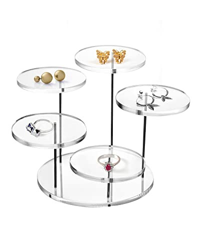 Round Acrylic Products Display Riser Stands, 5 Tier Displaying Risers Display