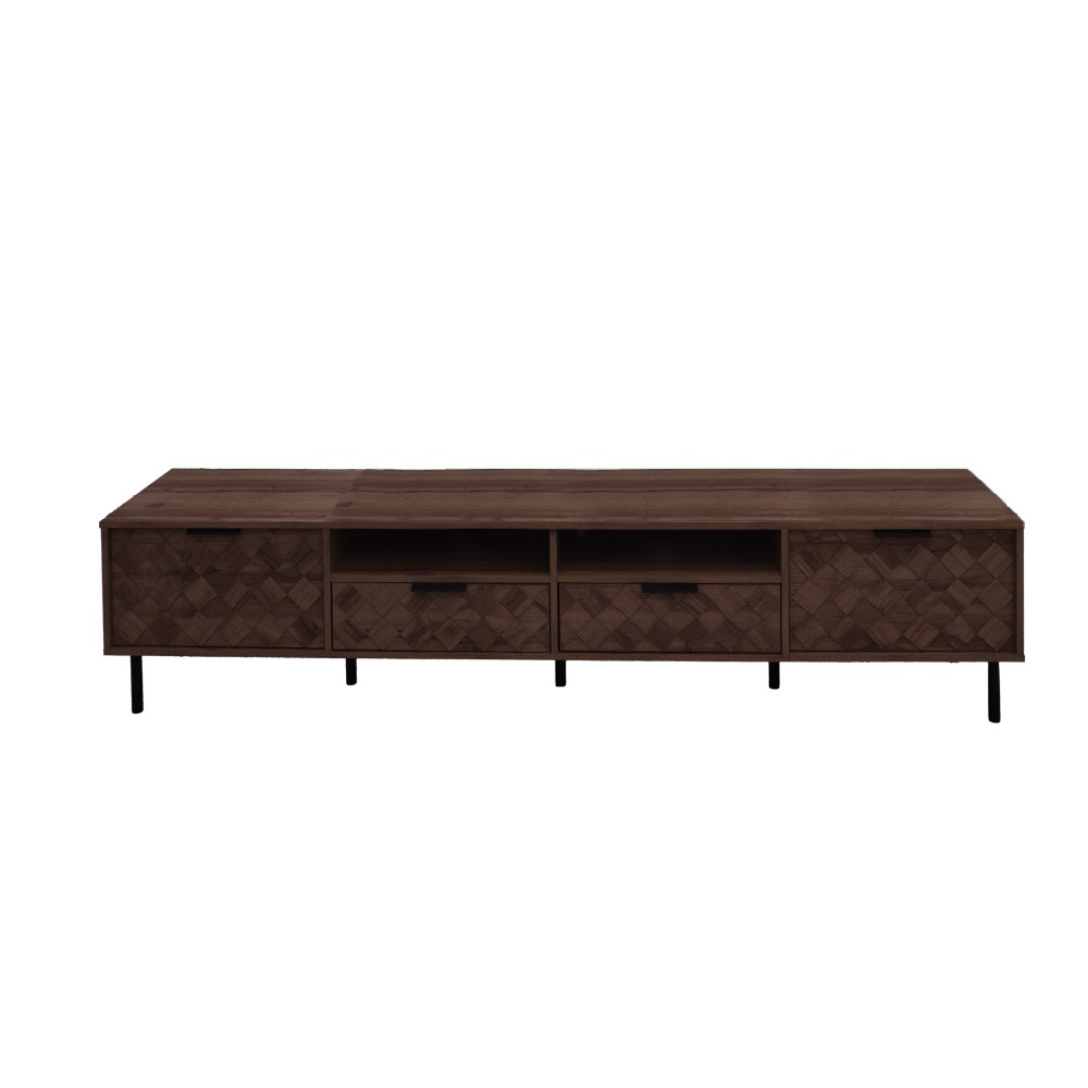 TV Stand with Storage Space Features Soft-Close Hinges Includes Table Legs