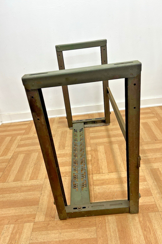 Vintage METAL TABLE BASE work bench ends desk adjustable industrial machine age