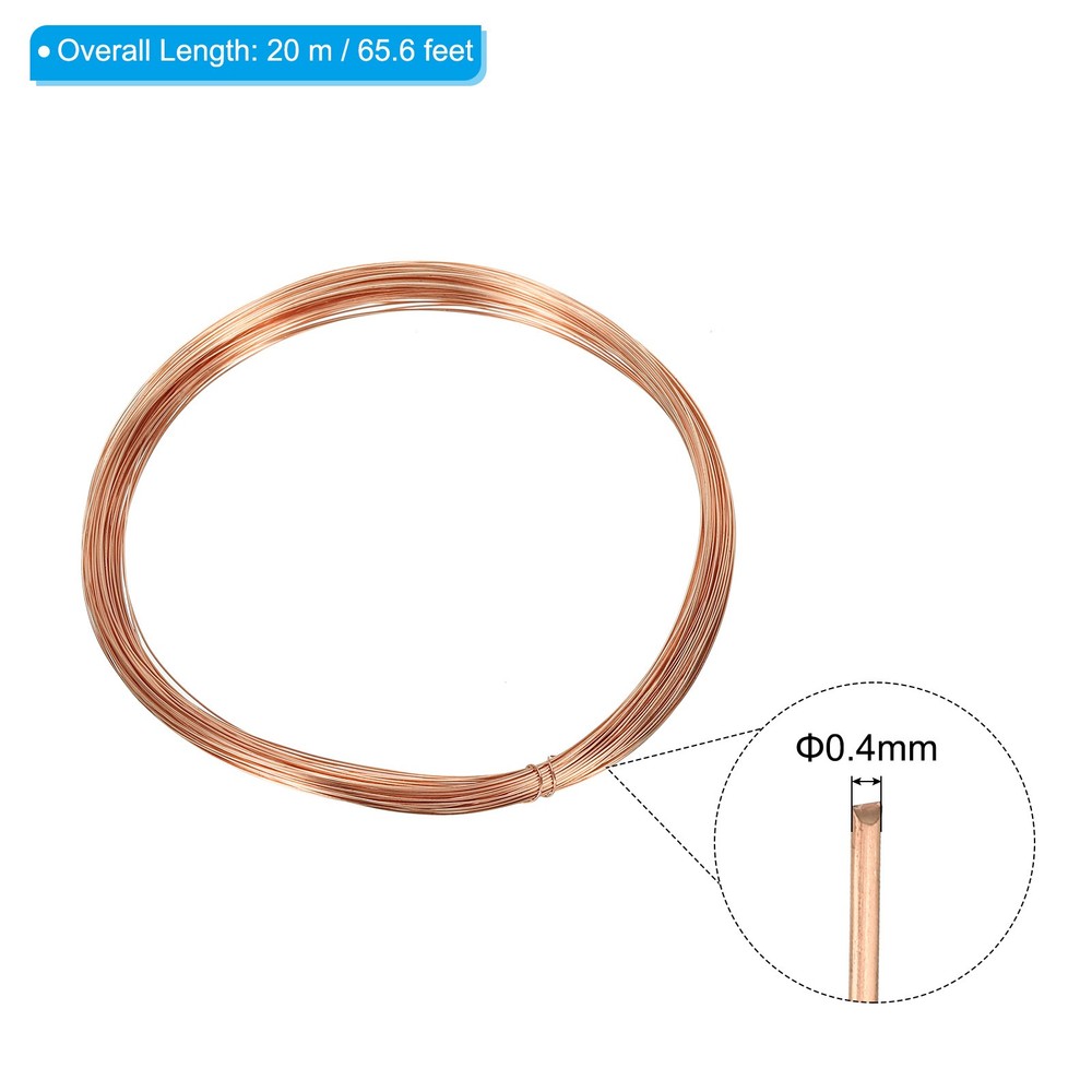 49' Solid Bare Copper Wire 27# 99.9% Pure Copper Wire 0.4mm Soft Beading Wire