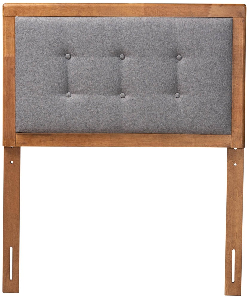 Baxton Studio Sarine Dark Gray and Walnut Twin Headboard