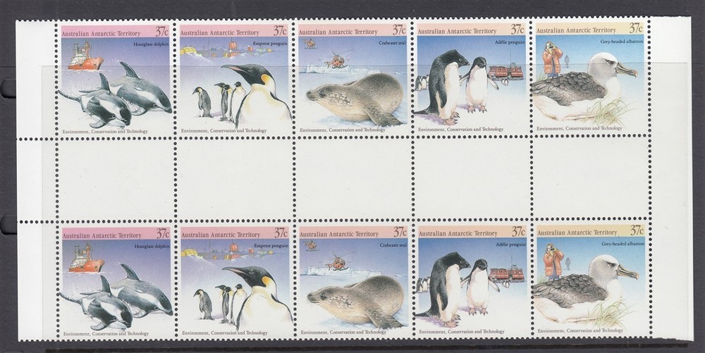 Australian Antarctica #L76 Gutter Pair (Never Hinged) with Penguins
