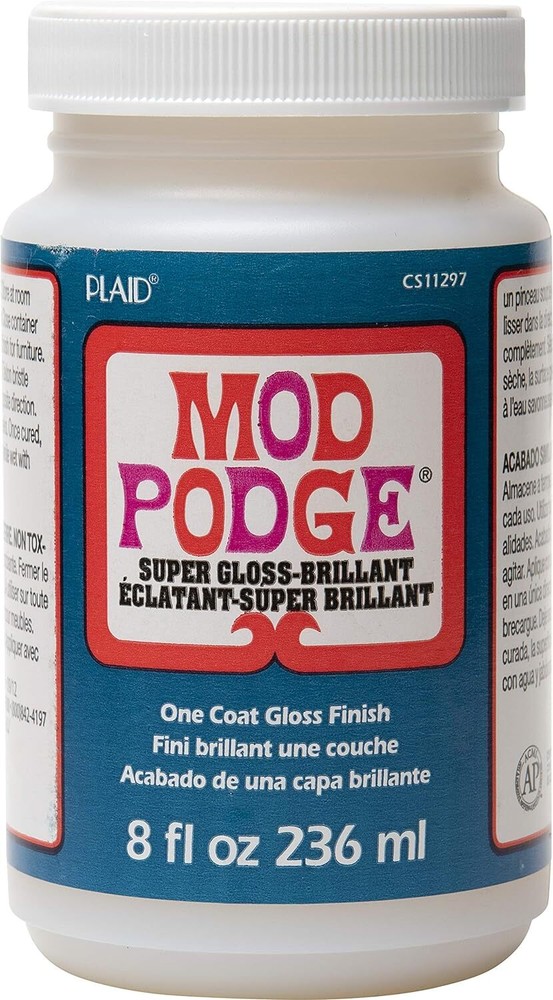 Mod Podge Super Gloss Multi Surface Decoupage Glue 8 Oz Clear Finish