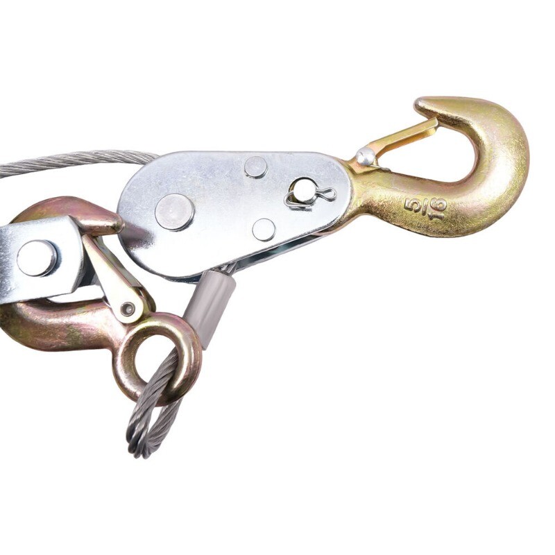 3 Ton Hand Puller Heavy Duty Winch Pull Hoist Come Along Cable 3 Hooks 2 Gear