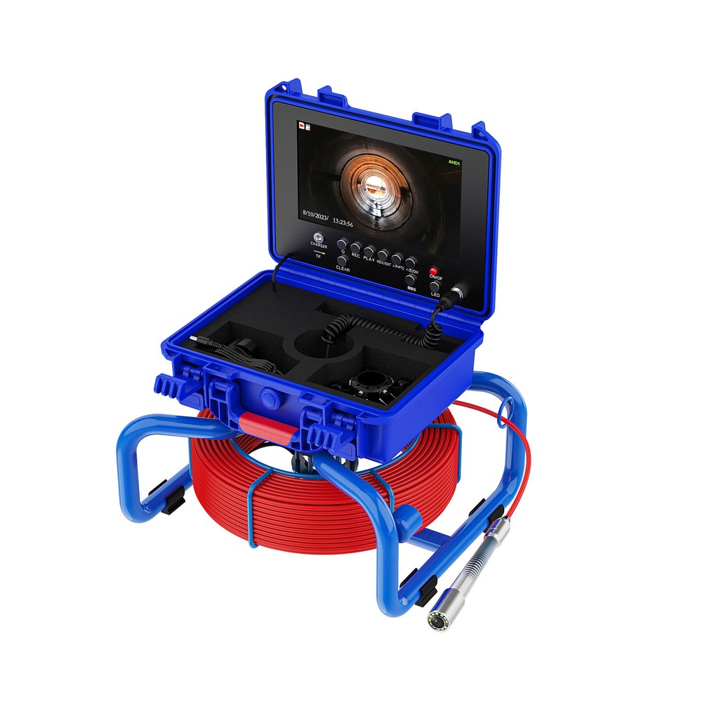 Pipe Inspection Camera with 512Hz Transmitter Self-leveling Sewer Camera 50M 9"