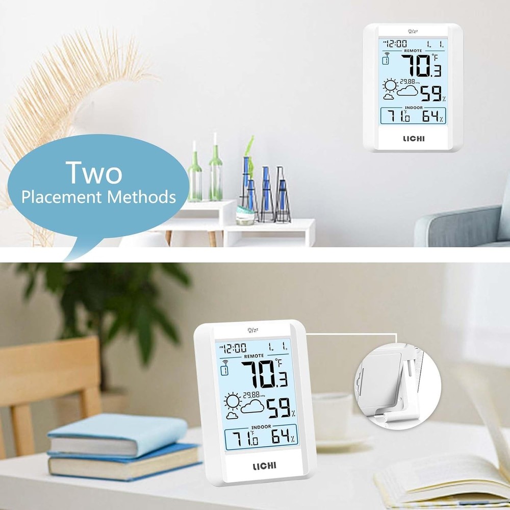 Indoor/Outdoor Thermometer Battery-powered Backlit display