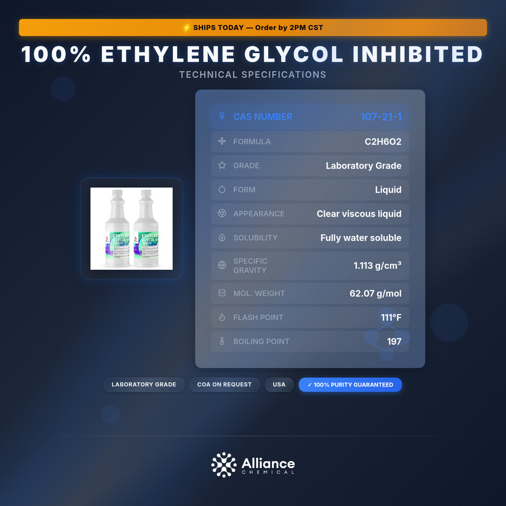 100% Ethylene Glycol Inhibited - 2 Quarts