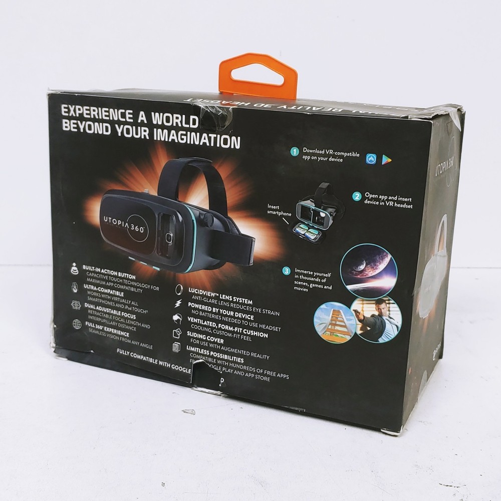 ReTrak Utopia 360 Virtual Reality Smartphone 3D Headset Max Screen Size 6.3"