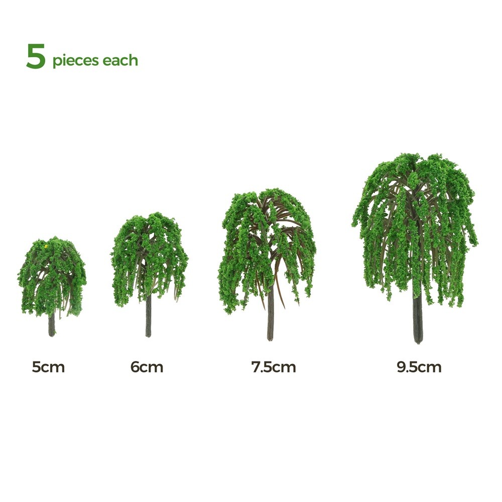20Pcs Artificial Willow Model Trees Park Train Railways Sand table Scenery Decor