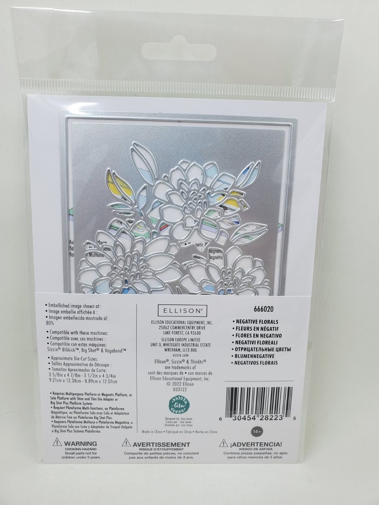 SI1 Sizzix Negative Florals by Lisa Jones Thinlits Dies 666020