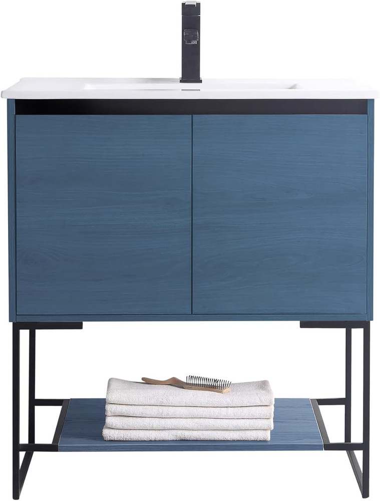 30" Modern Bathroom Vanity with Sink - Chic Space-Saving Solution