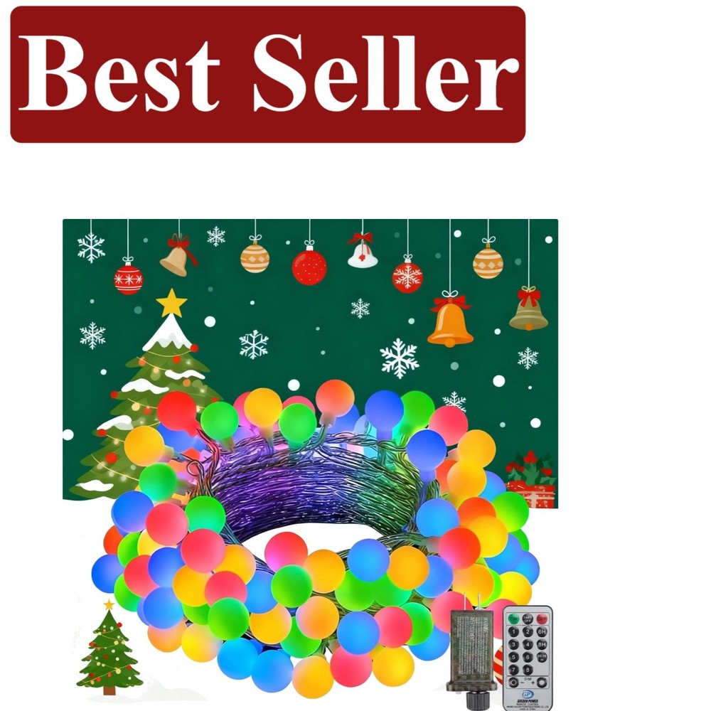 Elegant 33FT 100LED Christmas String Lights - Remote & Timer Function Included