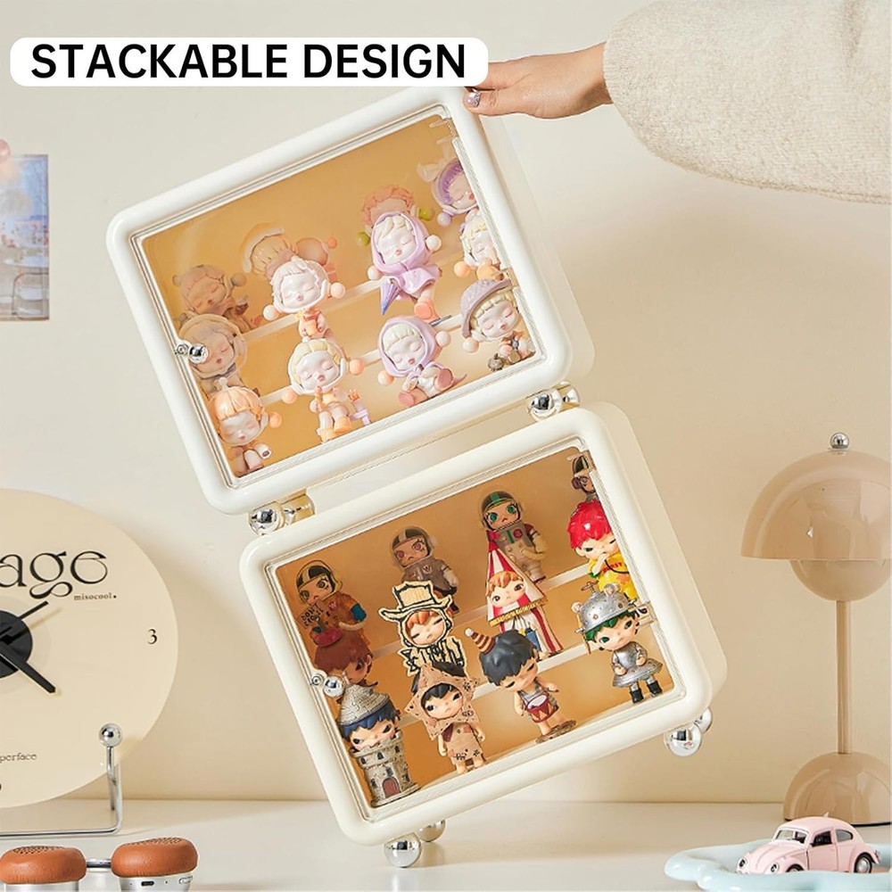 3 Tiers Clear Display Case for Figures, Dustproof Storage Organizer Box with ...