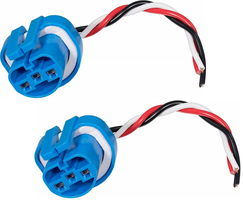 Wire Pigtail Female P 9004 HB1 Head Light Two Harness Bulb Socket Connector Plug