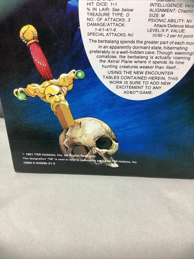 Vintage Advanced D&D 1981 1st. Ed Fiend Folio Guide