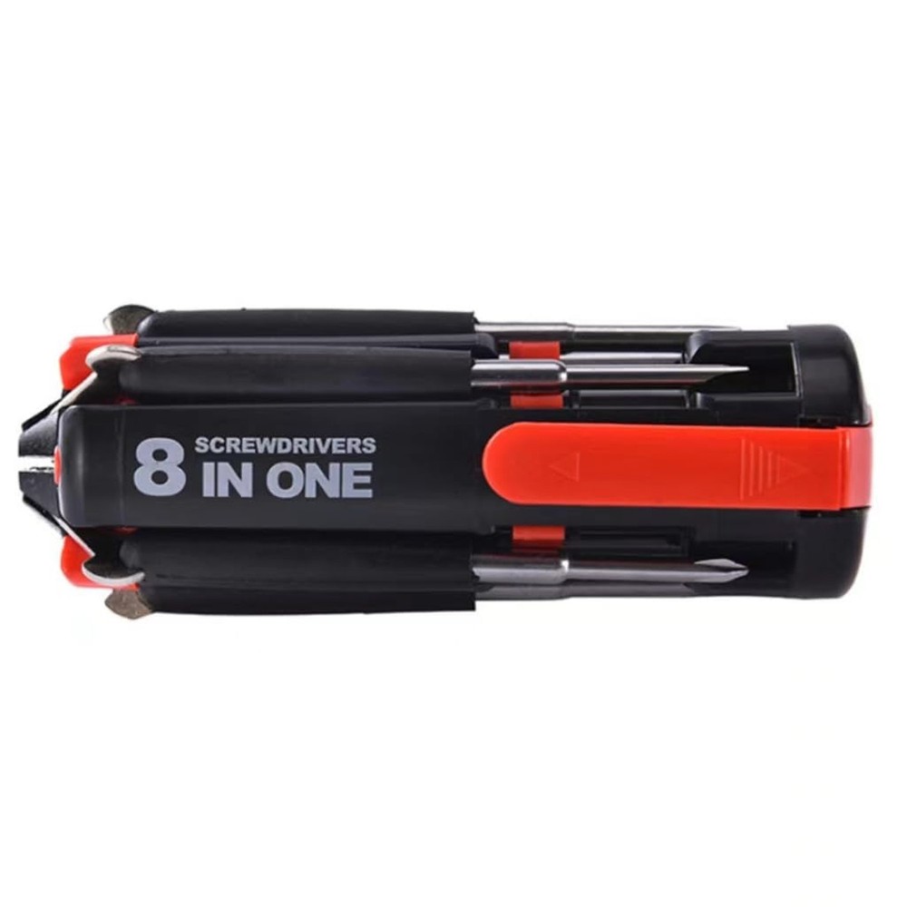 8-in-1 Multi-Function Screwdriver Set with 6 LED Flashlights, Assorted Bits