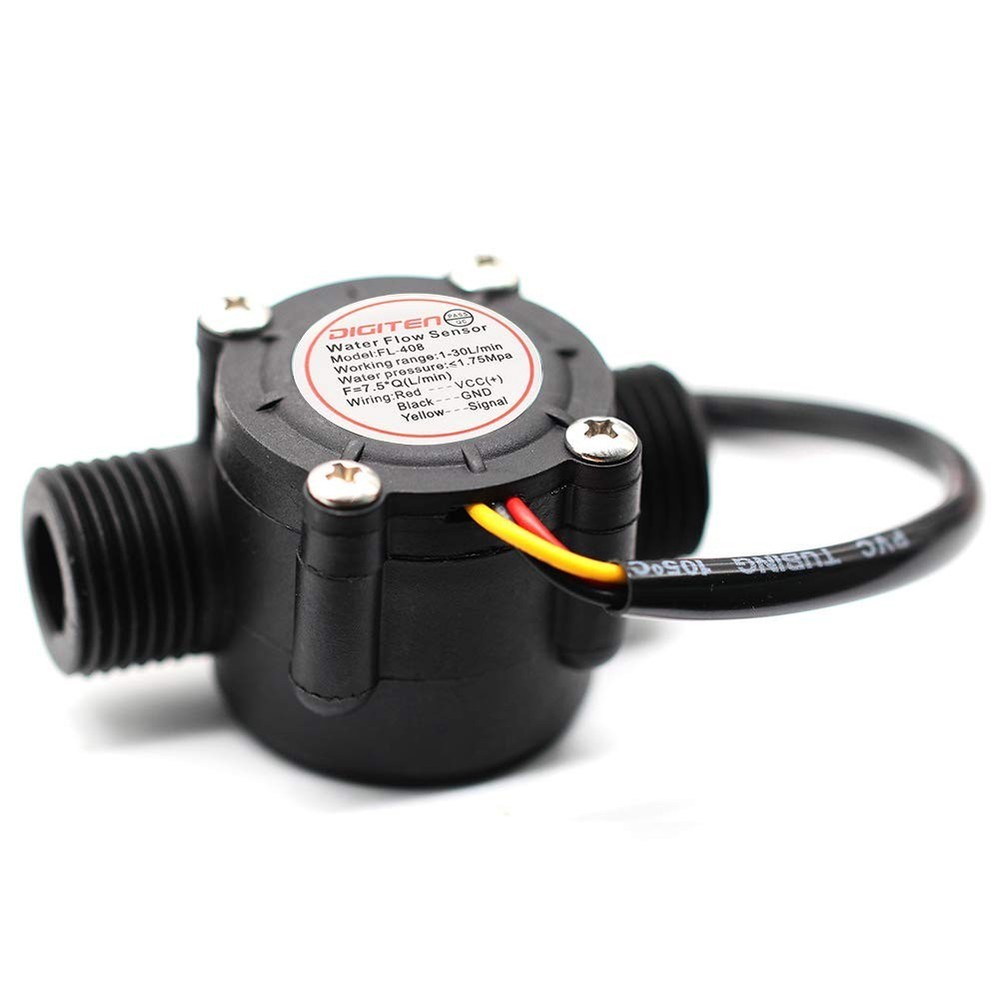 G1/2" Water Flow Hall Sensor Switch Flow Meter Flowmeter Counter 1-30L/min