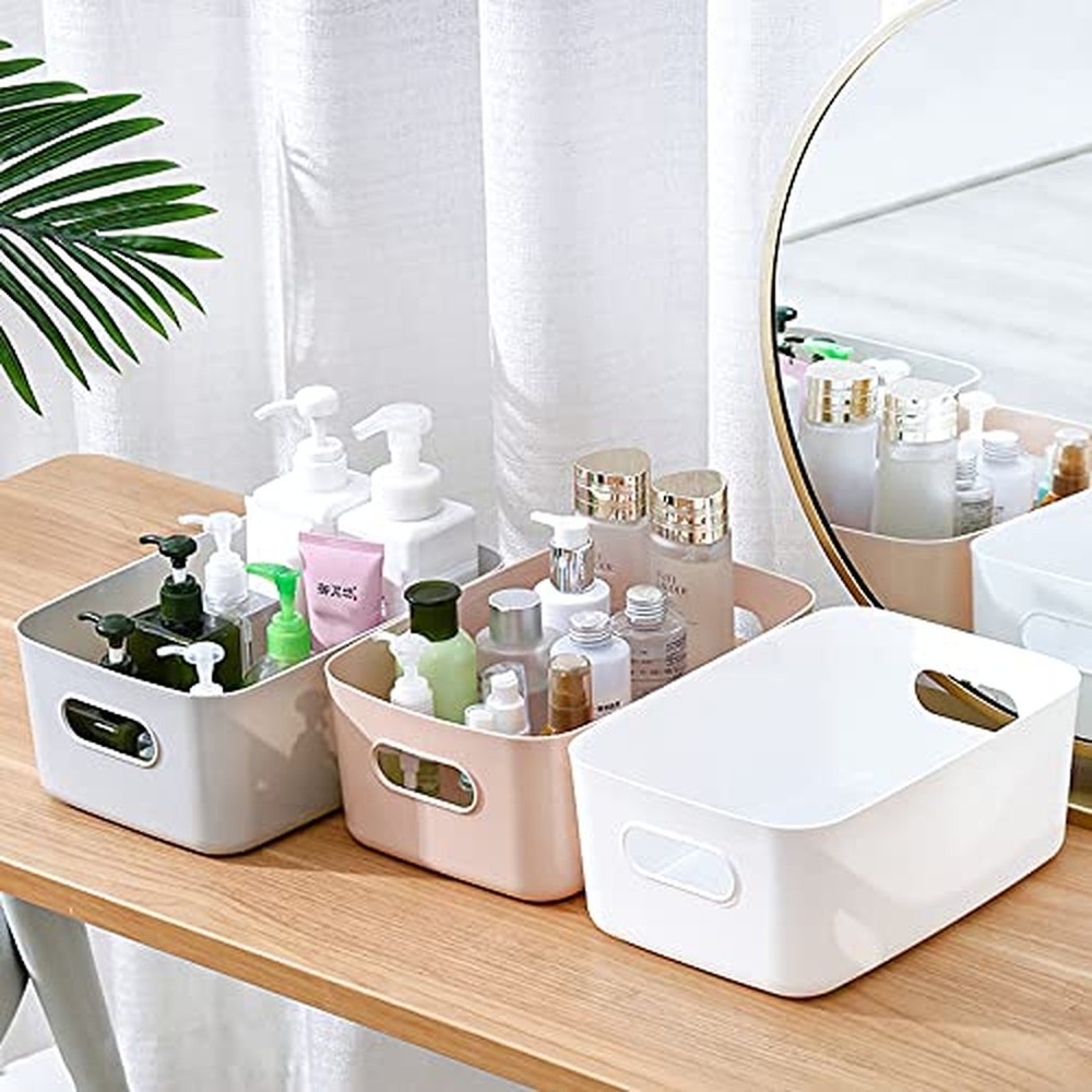 Small Plastic Baskets, Multiple Colour Pantry Organizer Bins Cupboard box wit...