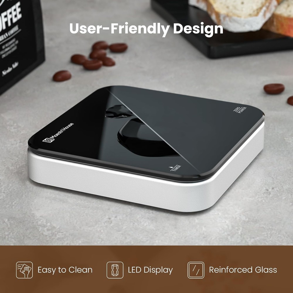 Maestri House Mini Coffee Scale with Timer, USB-C Rechargeable Espresso Scale, 2