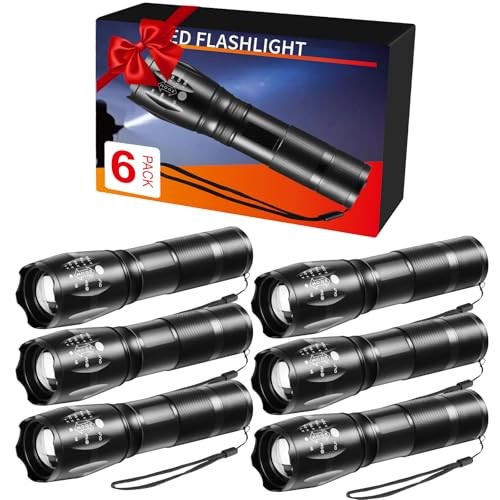 LED Flashlights High Lumens, 5Mode Tactical Flashlight for Home, Small 6Pack