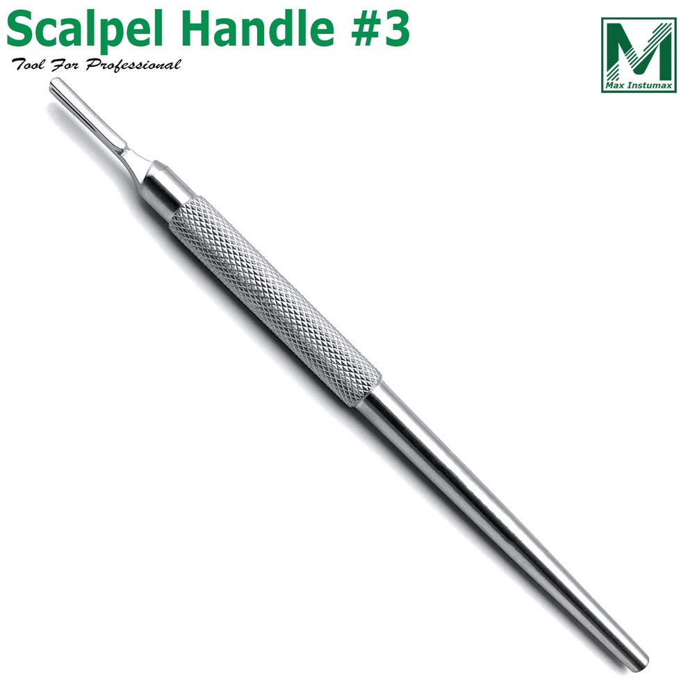 Dental Surgical Scalpel Handle Blade Holder #3 With Round Pattern Handle CE