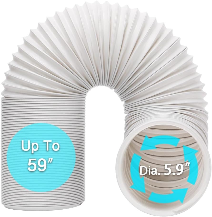 Portable Air Conditioner Hose, Portable Exhaust Vent Hose with 5.9 Inch Diameter