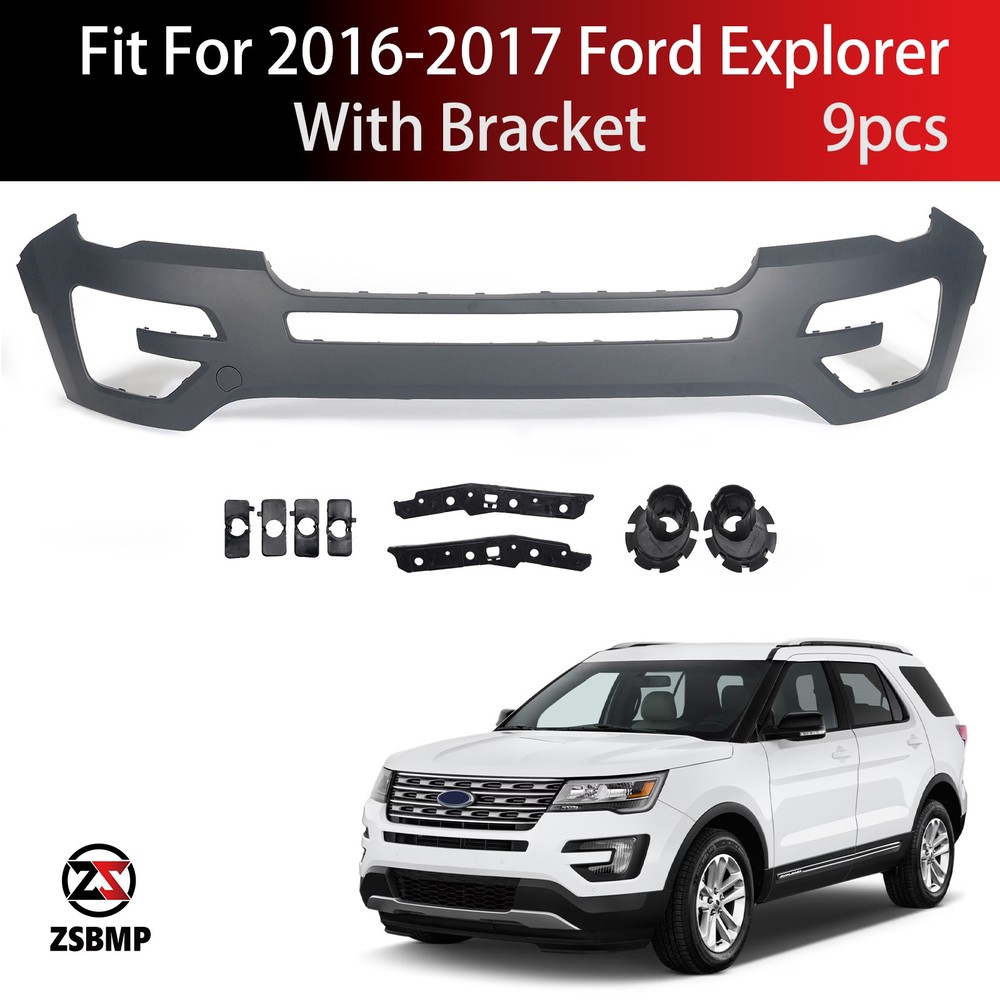 Front Upper Bumper Cover with Bracket For 2016-2017 Ford Explorer Primed