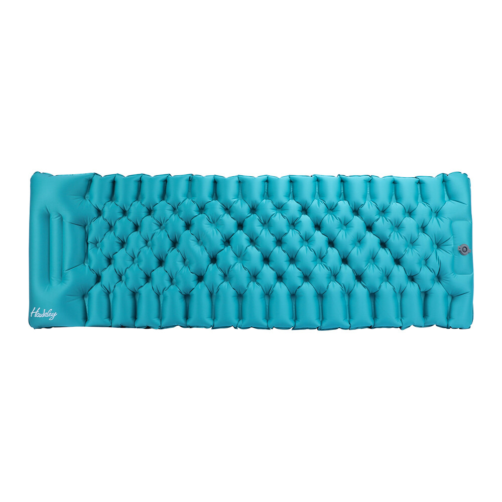 Blue Self-Inflating Sleeping Pad - Durable Sleep Mat for Camping w/Storage Bag