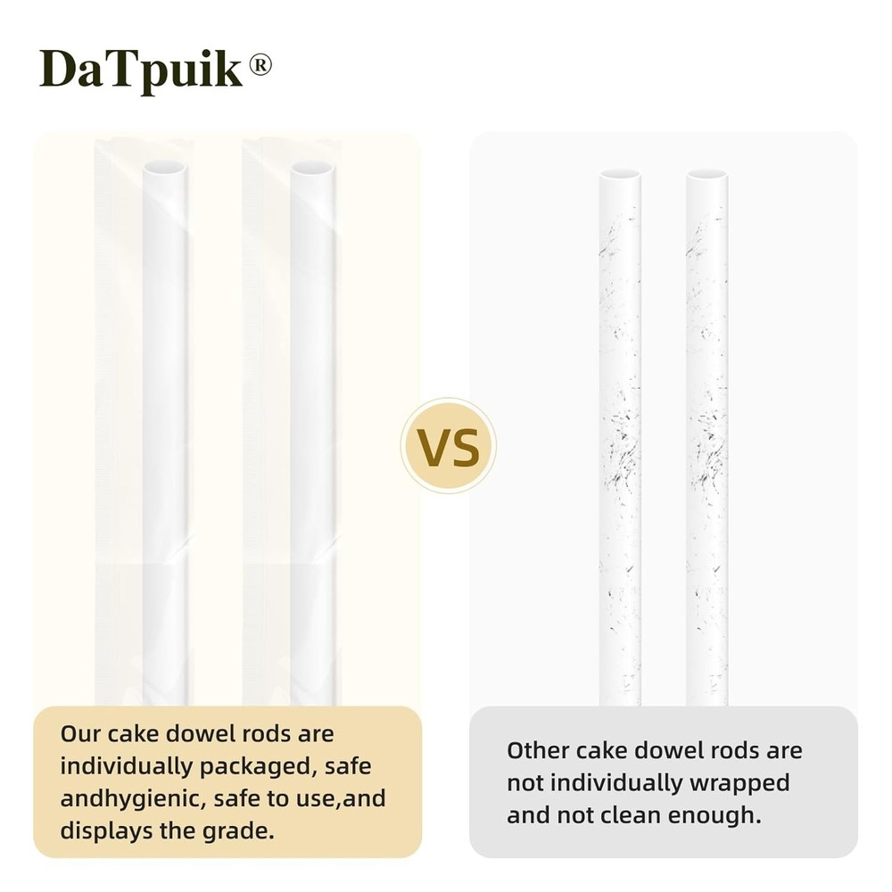 White plastic tiered cake dowel rods