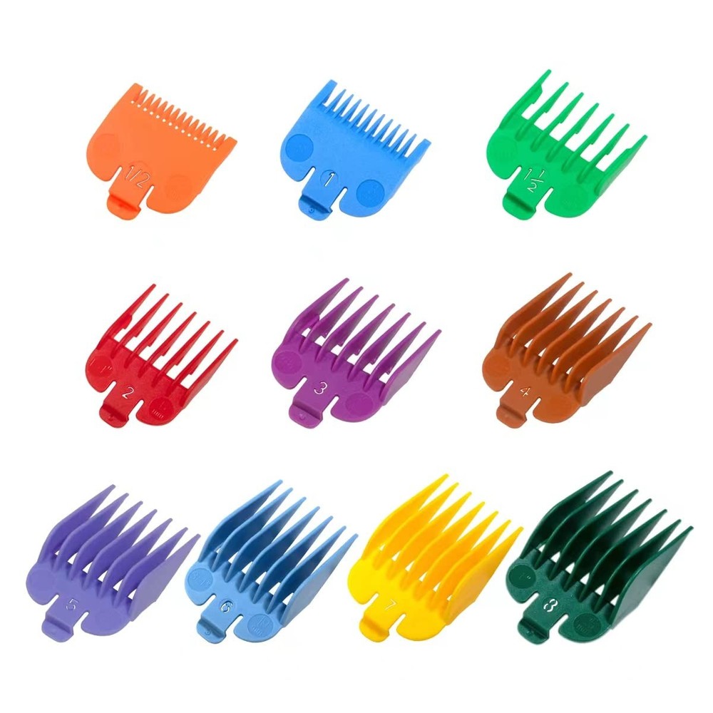 Clipper Guards Set Compatible with Most Wahl Clippers, Color Coded 10PCS