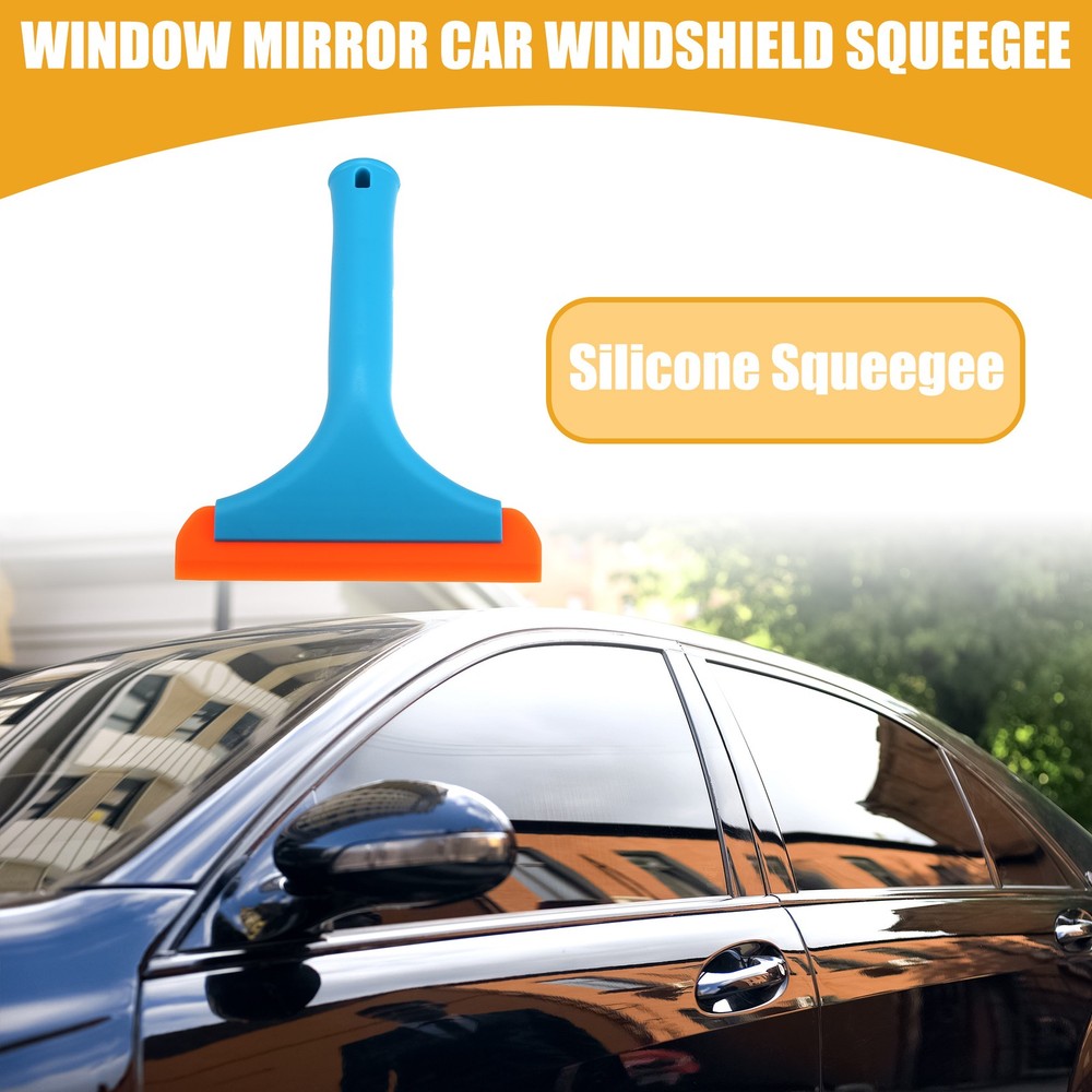2 Pcs Universal Window Mirror Car Windshield Squeegee Replace Silicone Blue