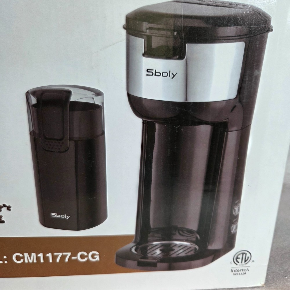 Coffee Maker K-Cup & Ground Machine With Coffee Grinder - Black