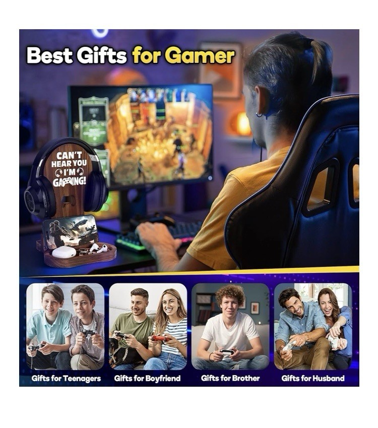 Controller Holder, Wood Headphone Stand, Gaming Controller Stand