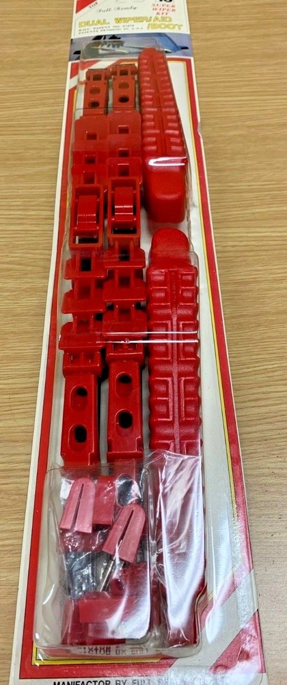 16" INCH RED DOUBLE BLADE WINDSHIELD WIPER WITH BOOT 2 PC SET ALL SEASONS