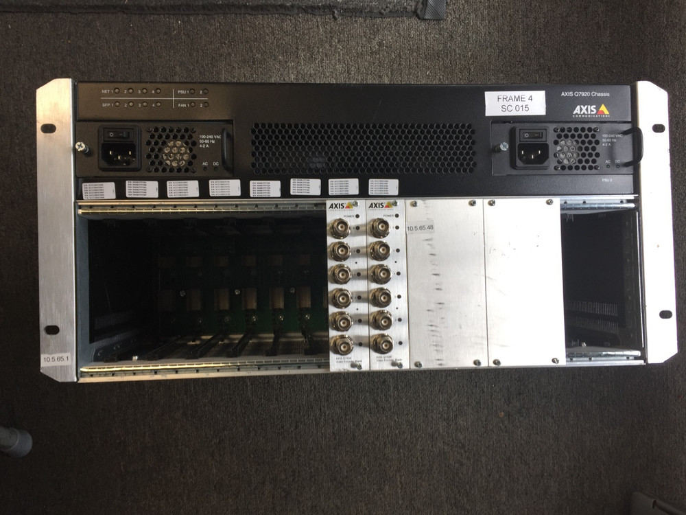 AXIS Q7920 Rackmount Video Encoder Chassis with 2X Axis Q7436 cards- 30 day