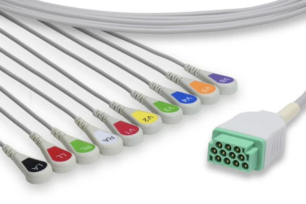 GE B450 Compatible Direct-Connect EKG Cable Snap -Ships Same Day