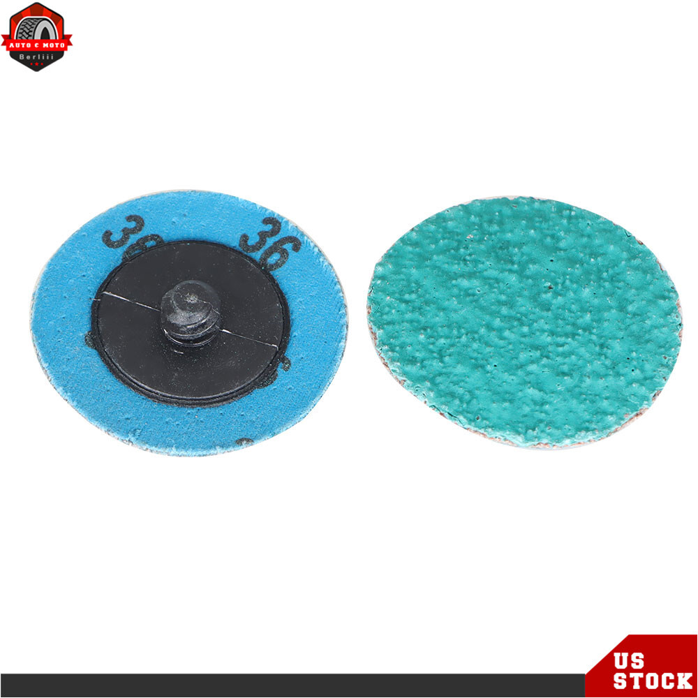 25 Pack 2" 36 Grit Zirconia + Grind Aid Quick Change Sanding Discs Type New