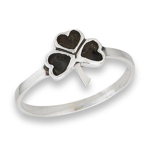 STERLING SILVER Oxidized SHAMROCK RING WITH no Stones