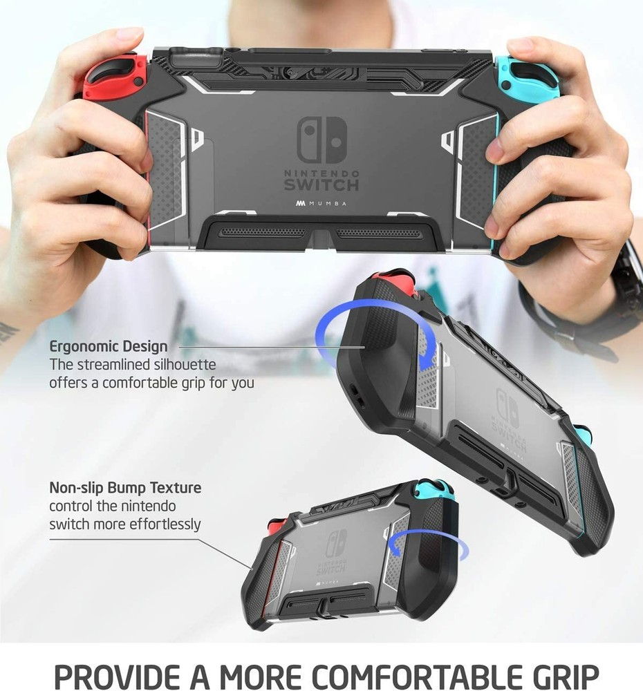 Mumba Dockable Case For Nintendo Switch Console JoyCon Controller TPU Grip Cover