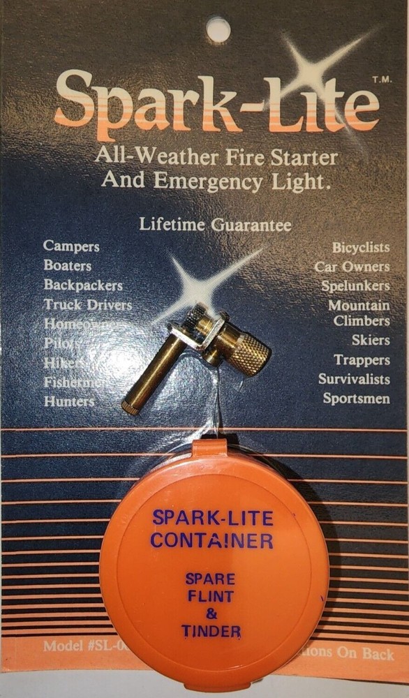 Original Brass Spark-Lite Fire Starter & Emergency Light/Camping Survival Hunter