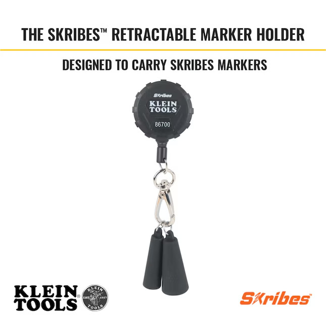 Klein Tools 86700 Skribes Retractable Marker Holder carpenter Tool Chalk Holder