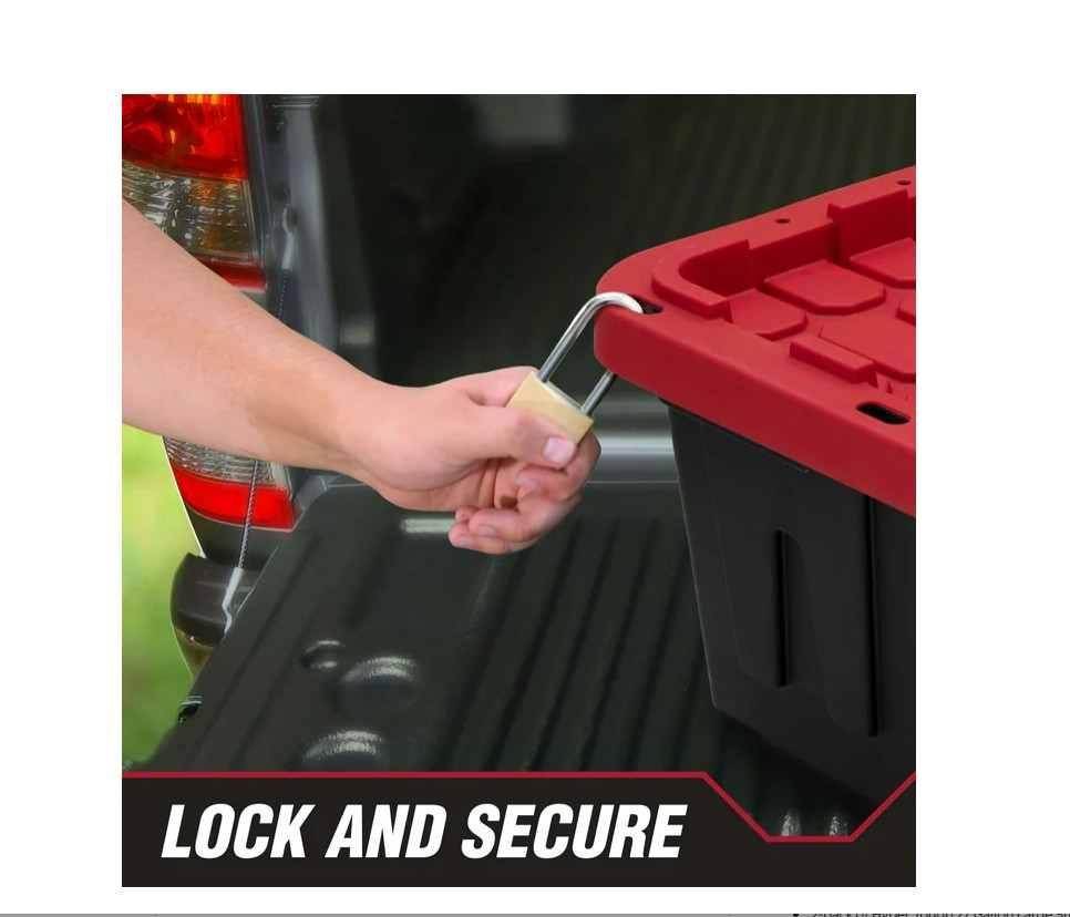 Hyper Tough 27 Gallon Large Storage Bin (Black & Red)