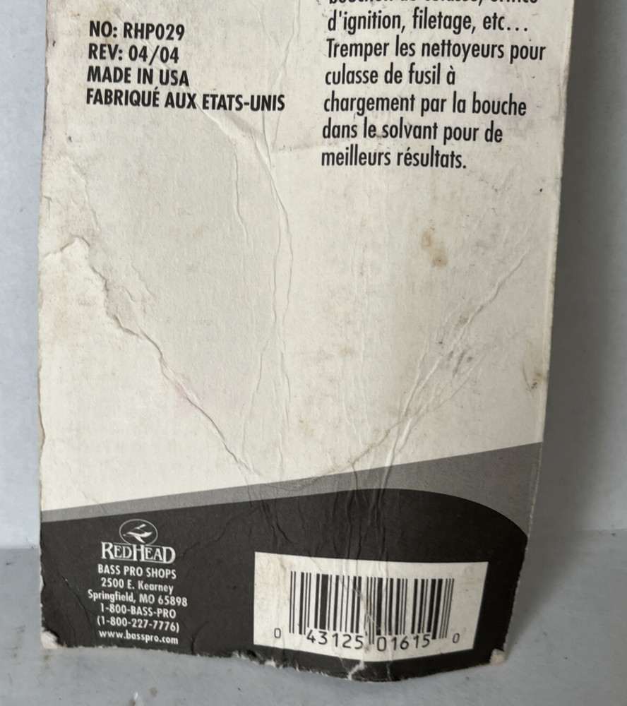 Redhead RH1615 Muzzleloader Breech Cleaners New In Box