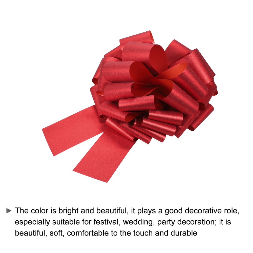 16 Inch Large Pull Bow Gift Wrapping Big Pull Bows Ribbon Red