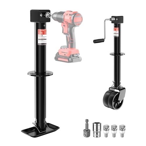Upgraded 2-in-1 A-Frame Trailer Jack, Switch Between 5000lbs Foot Plate & 2000