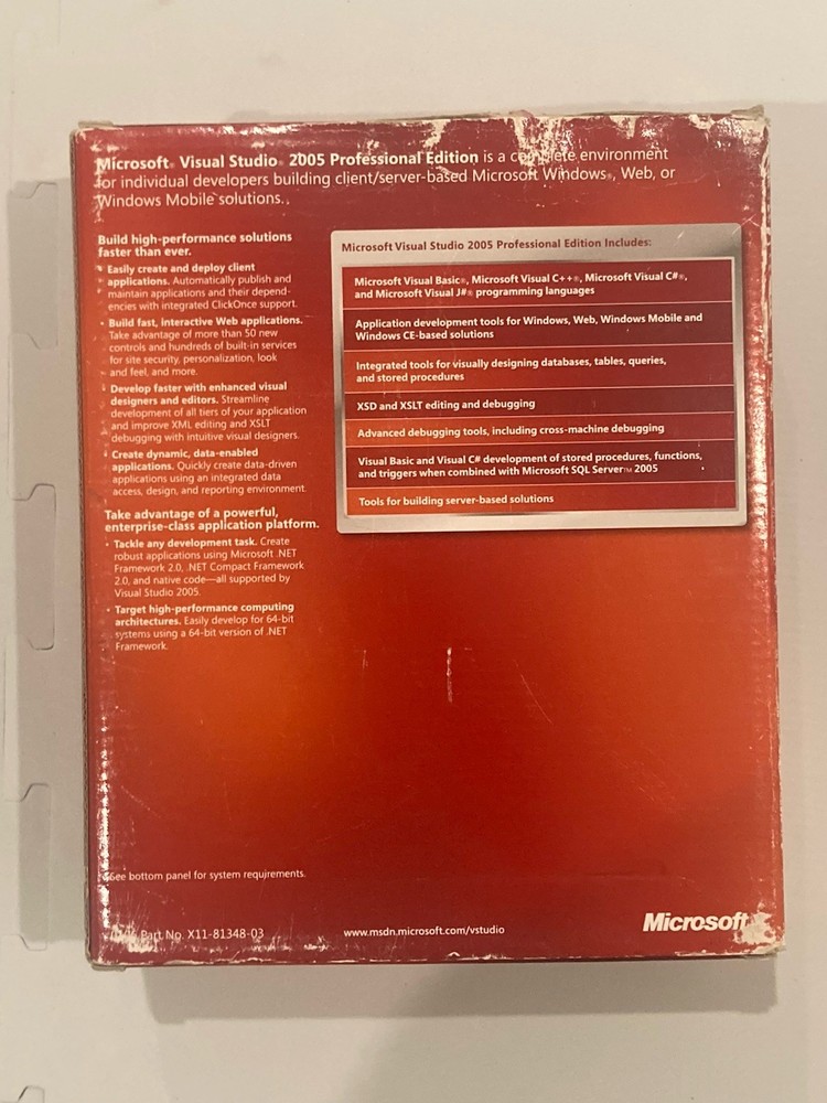 Microsoft Visual Studio 2005 Professional Edition – Full Retail Version