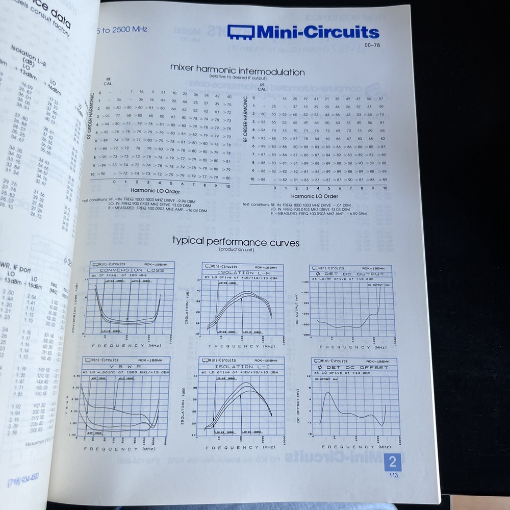 Mini-Circuits 1985 / 1986 RF / IF Signal Processing Handbook Volume 1