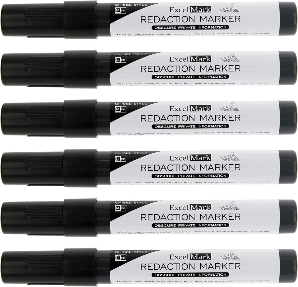Security Redaction Marker (6 Pack)